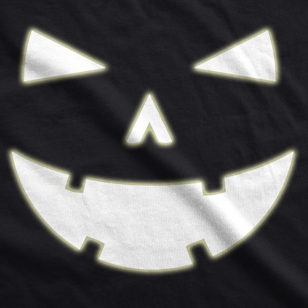 Womens Happy Tooth Glow in the Dark Pumpkin T Shirt Face Halloween Tee For Ladies