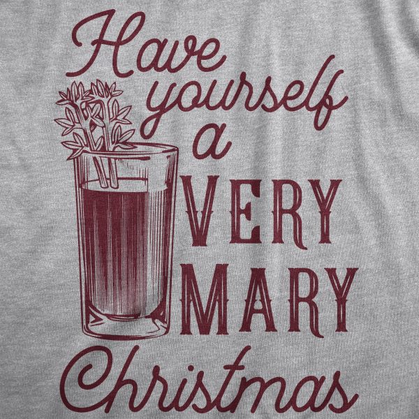 Womens Have Yourself A Very Mary Christmas T Shirt Funny Xmas Bloody Mary Drinking Tee For Ladies