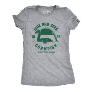 Womens Hide And Seek Champion Loch Ness Monster Tshirt Funny Sea Creature Graphic Tee 1