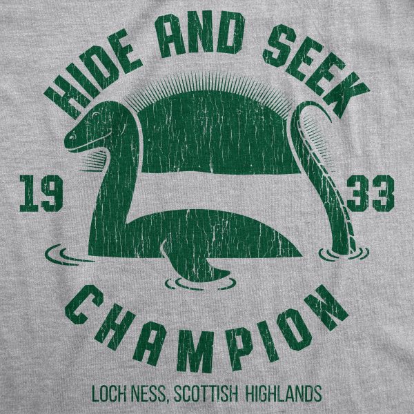 Womens Hide And Seek Champion Loch Ness Monster Tshirt Funny Sea Creature Graphic Tee