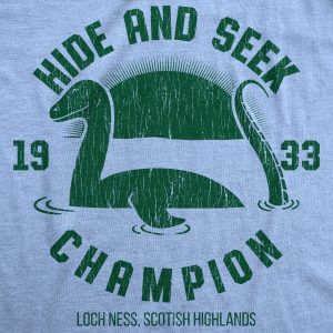 Womens Hide And Seek Champion Loch Ness Monster Tshirt Funny Sea Creature Graphic Tee 4