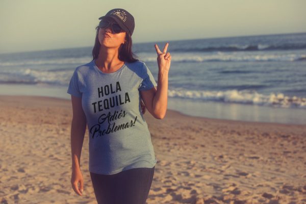 Womens Hola Tequila Adios Problemas Funny Shirts Hilarious Vintage Novelty T shirt