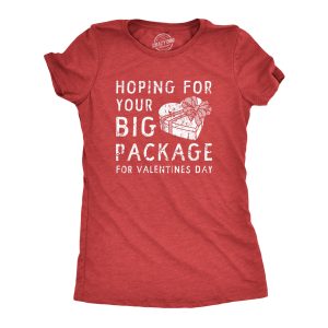 Womens Hoping For Your Big Package For Valinetines Day T Shirt Funny Sex Joke Tee For Ladies 1
