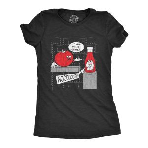 Womens I Am Your Father Ketchup T Shirt Funny Sarcastic Quote Tomato Graphic Novelty Tee For Ladies Womens I Am Your Father Ketchup T Shirt Funny Sarcastic Quote Tomato Graphic Novelty Tee For Ladies