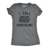 Womens I Call Shotgun T Shirt Funny Smashed Beer Can Drinking Partying Tee For Ladies