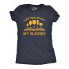 Womens I Can&rsquo;t Read Without My Glasses T shirt Funny Wine Lover Nerdy Tee