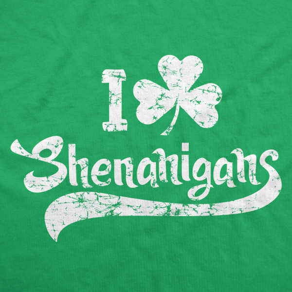 Womens I Clover Shenanigans Scoopneck Funny Irish Pride Shamrock Shirt