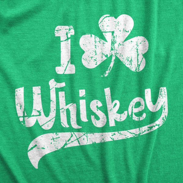 Womens I Clover Whiskey T Shirt Funny St Pattys Day Shamrock Liquor Drinking Tee For Ladies