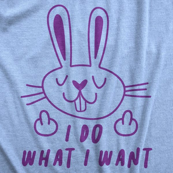 Womens I Do What I Want Tshirt Funny Easter Bunny Middle Finger Holiday Tee