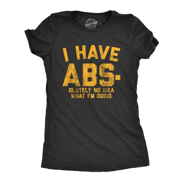 Womens I Have Abs-olutely No Idea What I’m Doing Tshirt Funny Workout Fitness Graphic Tee