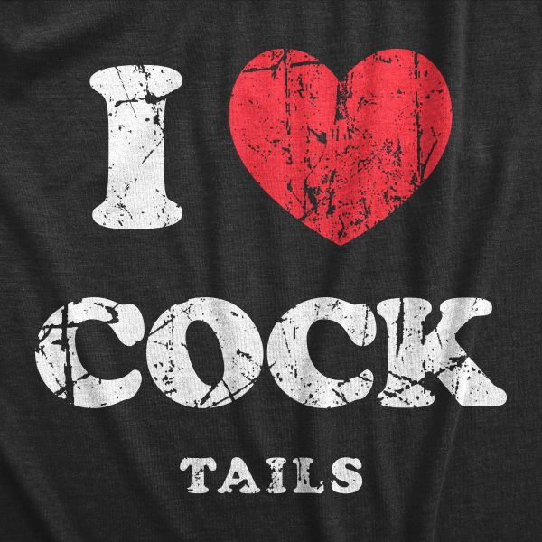 Womens I Heart Cock Tails T Shirt Funny Alcohol Drinking Lovers Dick Joke Tee For Ladies