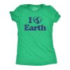 Womens I Heart Earth T Shirt Funny Cool Earth Day Nature Lovers Novelty Tee For Ladies