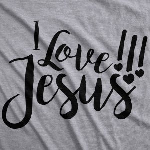 Womens I Love Jesus T Shirt Cute Religious Easter Christian Faith Pray Tee 2