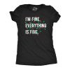 Womens Im Fine Everything Is Fine T Shirt Funny Xmas Lights Decoration Tee For Ladies