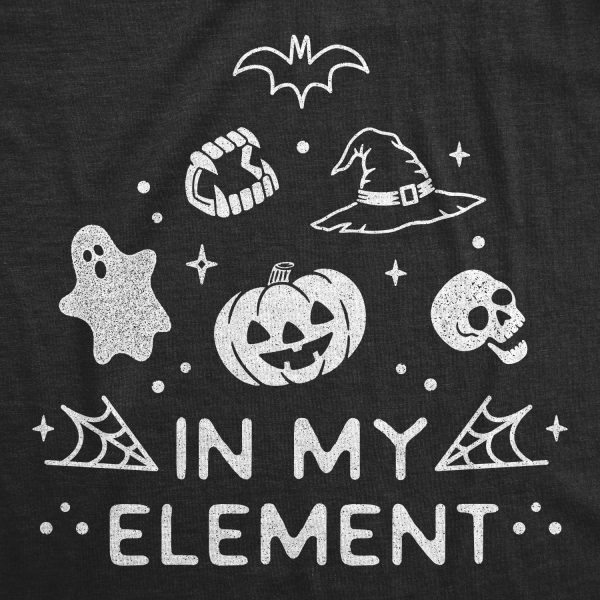 Womens In my Element Halloween Tshirt Funny Pumpkin Ghost Skull Lover Tee For Ladies