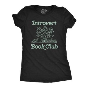 Womens Introvert Book Club T Shirt Funny Cute Book Worm Reading Lovers Tee For Ladies Womens Introvert Book Club T Shirt Funny Cute Book Worm Reading Lovers Tee For Ladies
