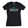 Womens Irish Clover Hooligan Funny St Pattys Patricks Day Cute Drinking T Shirt