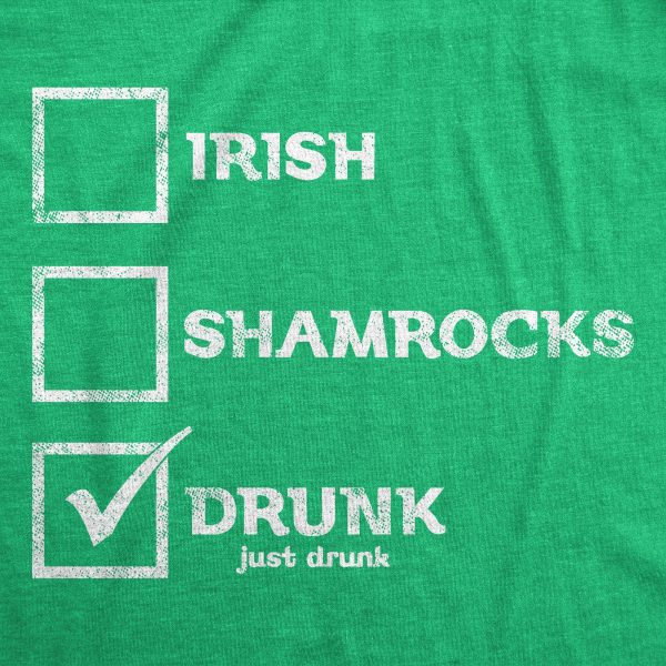 Womens Irish Shamrocks Drunk Tshirt Funny Saint Patrick’s Day Parade Checklist Graphic Novelty Tee For Ladies