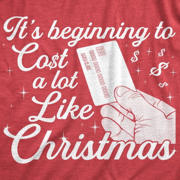 Womens It’s Beginning To Cost A Lot Like Christmas Tshirt Funny Holiday Credit Card Tee