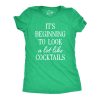 Womens Its Beginning To Look A Lot Like Cocktails T Shirt Funny Xmas Booze Drinking Tee For Ladies