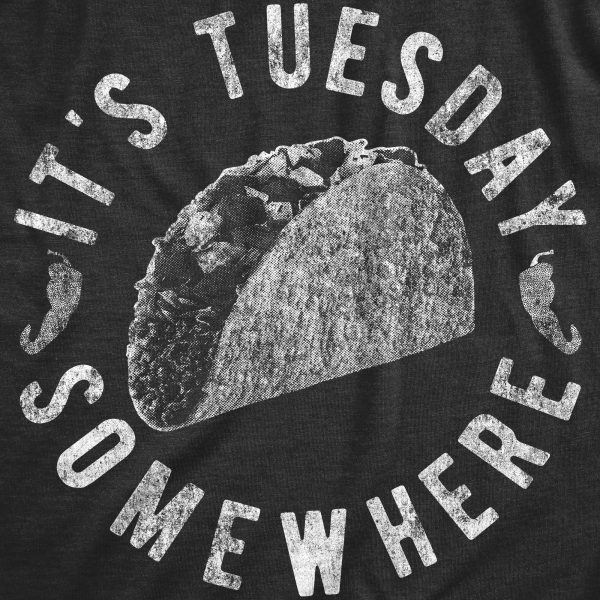 Womens It’s Tuesday Somewhere Tshirt Funny Taco Tuesday Mexican Food Graphic Tee