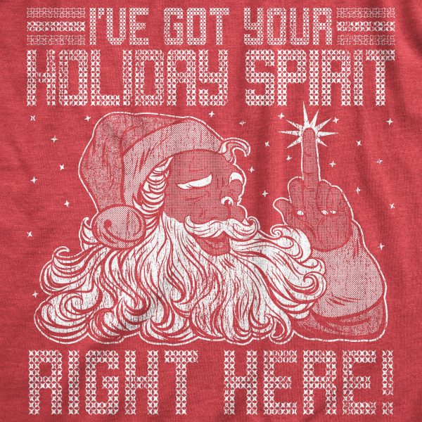 Womens Ive Got Your Holiday Spirit Right Here T Shirt Funny Xmas Rude Santa Claus Tee For Ladies