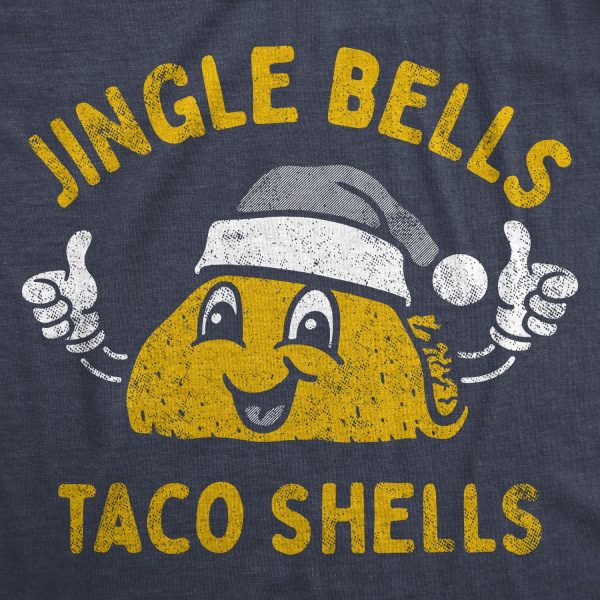 Womens Jingle Bells Taco Shells T Shirt Funny Xmas Season Mexican Food Lovers Tee For Ladies