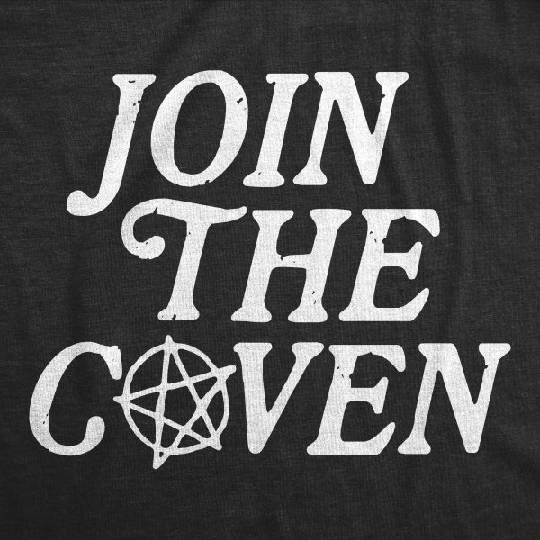 Womens Join The Coven T Shirt Funny Halloween Wiccan Witchcraft Joke Tee For Ladies