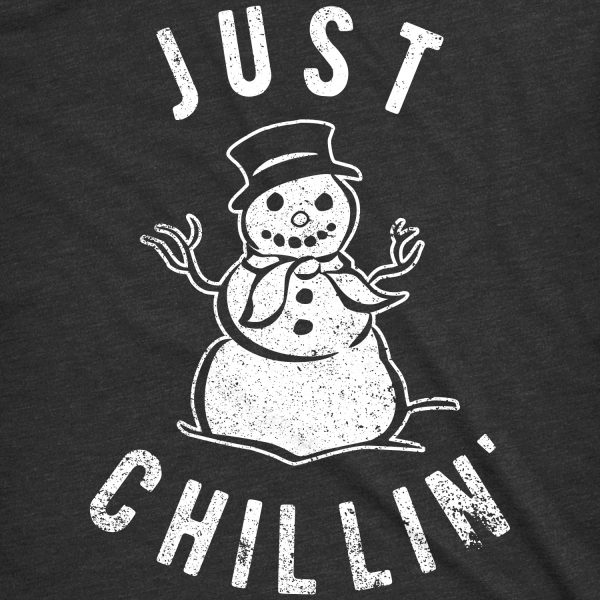 Womens Just Chillin Snowman Tshirt Cute Funny Christmas Winter Tee For Ladies