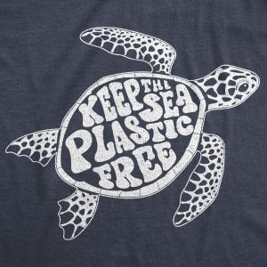 Womens Keep The Sea Plastic Fre Tshirt Cute Sea Turtle Earth Day Tee