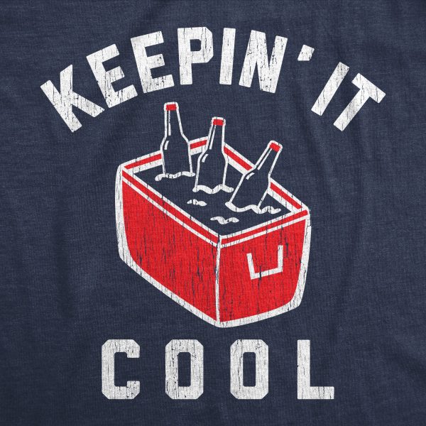 Womens Keepin It Cool Tshirt Funny Beer Cooler Ice Chest Summer Grilling Graphic Tee