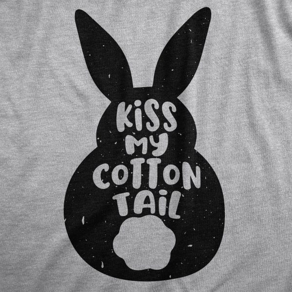 Womens Kiss My Cotton Tail T Shirt Funny Rude Offensive Easter Bunny Joke Tee For Ladies