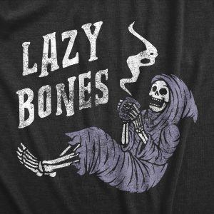 Womens Lazy Bones T shirt Funny Relaxing Spooky Halloween Skeleton Tee For Ladies
