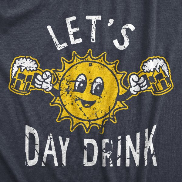 Womens Lets Day Drink T Shirt Funny Drunken Sunny Booze Drinking Tee For Ladies