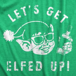 Womens Lets Get Elfed Up T Shirt Funny Crazy Xmas Partying Booze Drinking Tee For Ladies