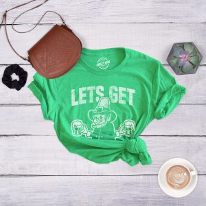 Womens Lets Get Irish T shirt Funny St Patricks Day Leprechaun Green Novelty Tee 2 Womens Lets Get Irish T shirt Funny St Patricks Day Leprechaun Green Novelty Tee 3