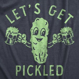 Womens Lets Get Pickled T Shirt Funny Beer Drinking Partying Pickle Lovers Tee For Ladies