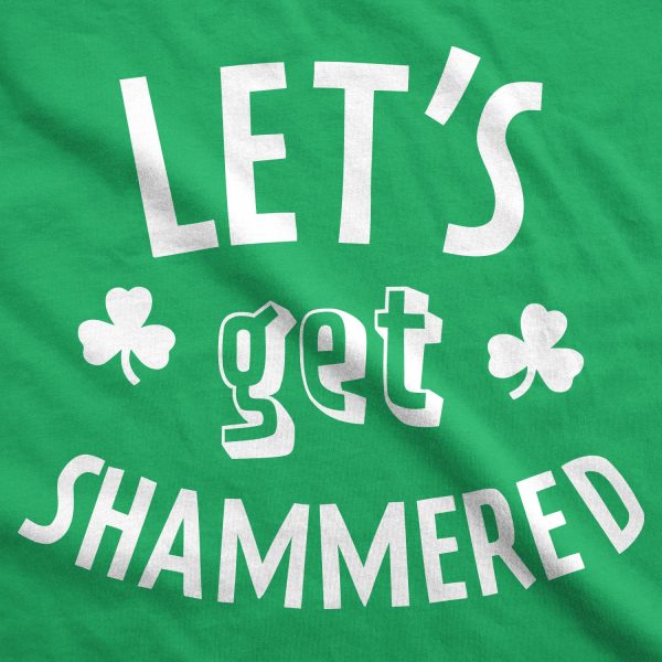 Womens Lets Get Shammered T Shirt Funny Green Drinking Tee For St Pattys Day