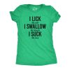 Womens Lick Swallow Suck Tshirt Funny Tequila Drinking Salt Lime Graphic Novelty Tee For Ladies