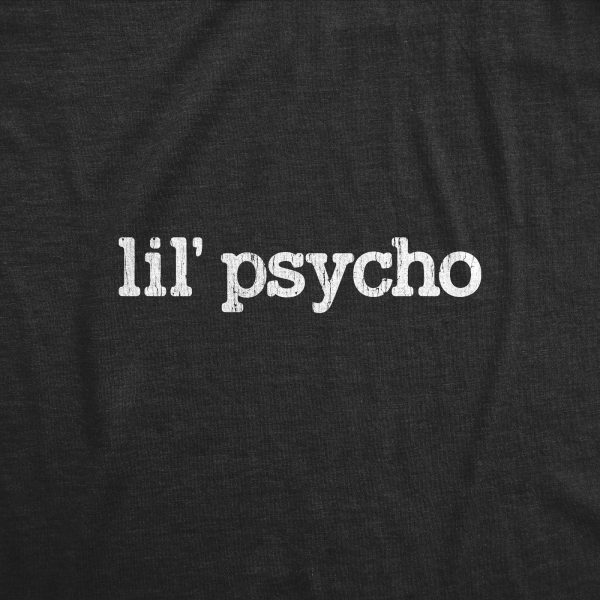 Womens Lil Psycho Tshirt Funny Crazy Nuts Sarcastic Novelty Graphic Tee