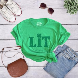 Womens Lit Shamrock T Shirt Funny Day Drinking Saint Patricks Day St Patty Tee 2 Womens Lit Shamrock T Shirt Funny Day Drinking Saint Patricks Day St Patty Tee 3