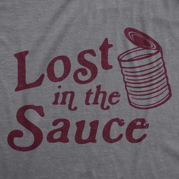 Womens Lost In The Sauce Tshirt Funny Thanksgiving Dinner Turkey Day Cranberry Sauce Tee