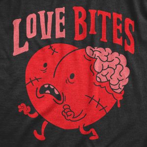 Womens Love Bites Tshirt Funny Valentines Day Heart Tee