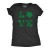 Womens Love Clover Glitter Tshirt Cute Saint Patrick&rsquo;s Day Parade 4 Leaf Graphic Novelty Tee For Ladies