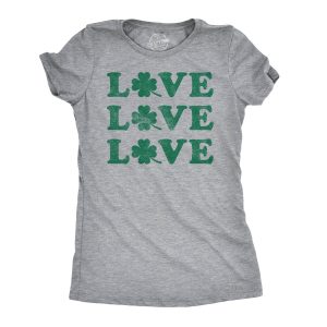 Womens Love Shamrock T Shirt Cute Four Leaf Clover Saint Patricks Day Patty Tee Womens Love Shamrock T Shirt Cute Four Leaf Clover Saint Patricks Day Patty Tee