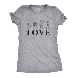 Womens Love Sign Language Tshirt Cute ASL Relationship Tee 1
