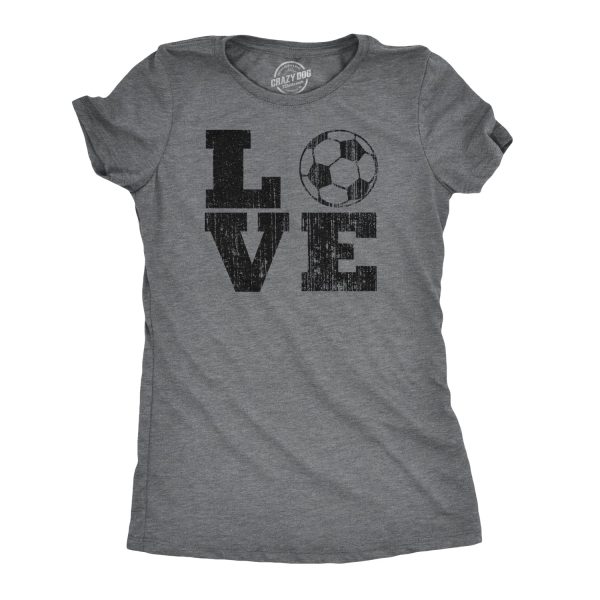 Womens Love Soccer T shirt Cute Gift for Mom Funny Vintage Graphic Cool Ladies