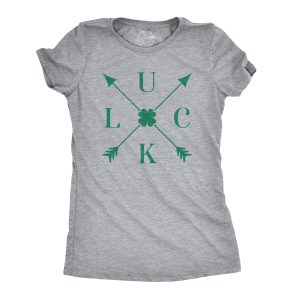Womens Luck Arrows T Shirt Cute Shamrock Saint Patricks Day Patty Outfit Irish 3