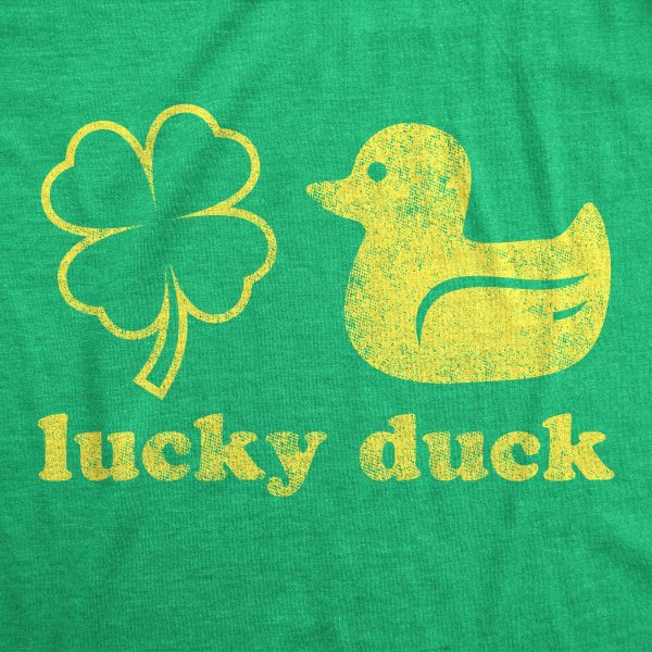 Womens Lucky Duck Tshirt Funny Shamrock St Patricks Day Graphic Tee