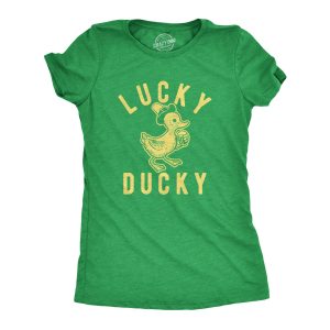 Womens Lucky Ducky Tshirt Funny Cute Vintage Novelty Bird Spring Tee For Ladies Womens Lucky Ducky Tshirt Funny Cute Vintage Novelty Bird Spring Tee For Ladies